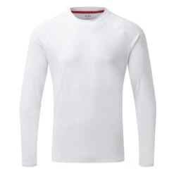 Gill Mens UV Tec Crew Neck Long Sleeve Tee - White