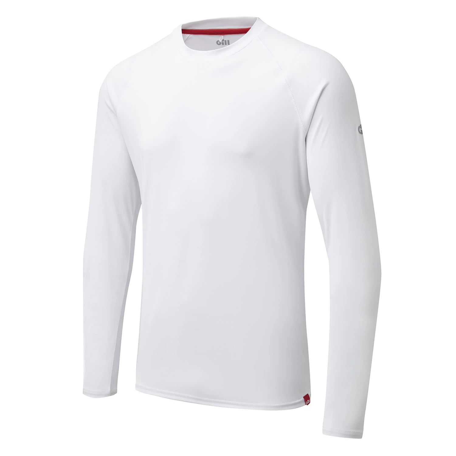 Gill Mens UV Tec Crew Neck Long Sleeve Tee - White - Image 2