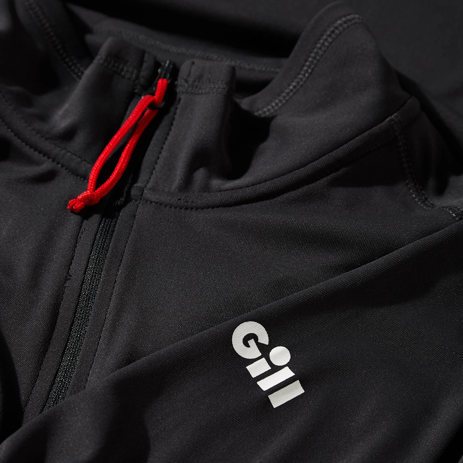 Gill Mens UV Tec Zip Neck Long Sleeve Tee - Charcoal - Image 4