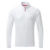 Gill Mens UV Tec Zip Neck Long Sleeve Tee - White