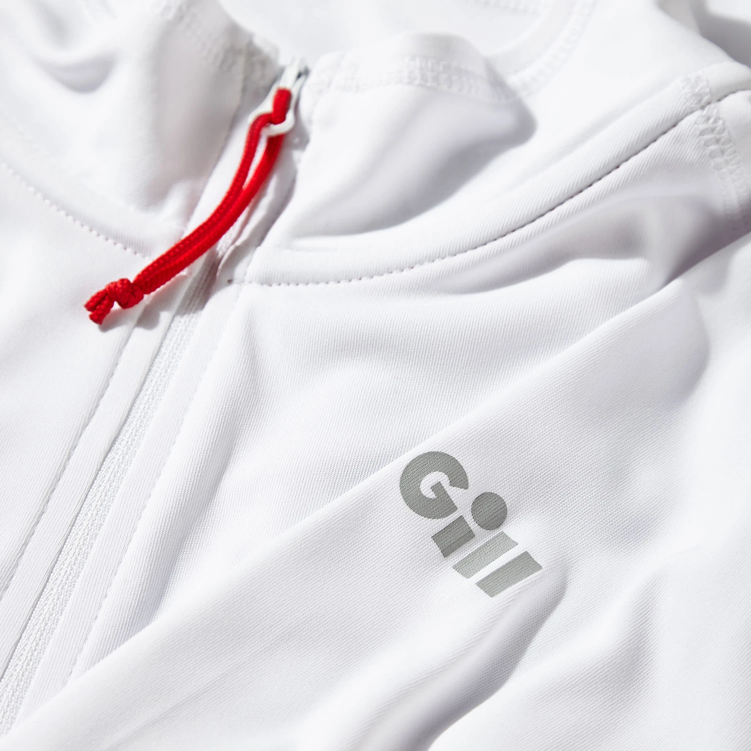 Gill Mens UV Tec Zip Neck Long Sleeve Tee - White - Image 4